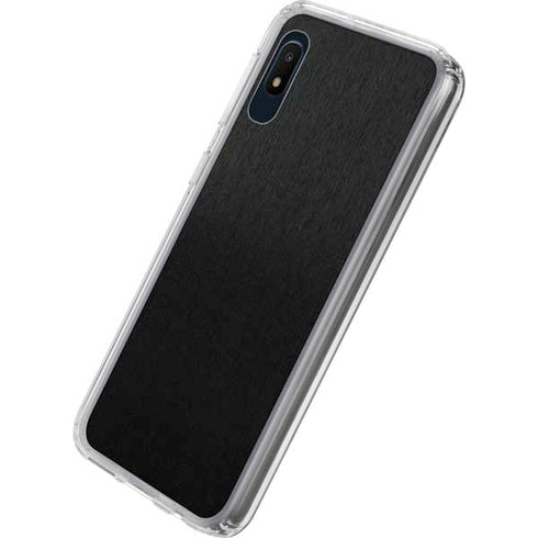 Specialty Vinyl Black Brushed Steel Texture Galaxy A10e Clear Case