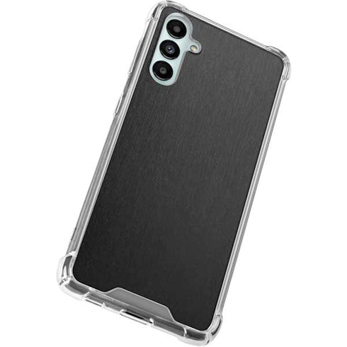 Specialty Vinyl Black Brushed Steel Texture Galaxy A14 5G Clear Case
