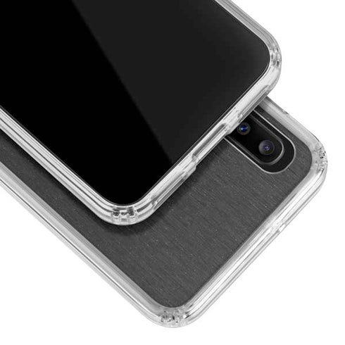 Specialty Vinyl Black Brushed Steel Texture Galaxy A30 Clear Case