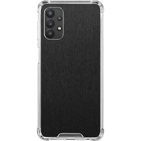 Specialty Vinyl Black Brushed Steel Texture Galaxy A32 5G Clear Case