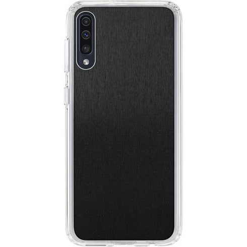 Specialty Vinyl Black Brushed Steel Texture Galaxy A50 Clear Case