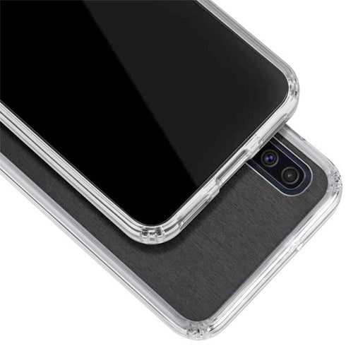 Specialty Vinyl Black Brushed Steel Texture Galaxy A50 Clear Case