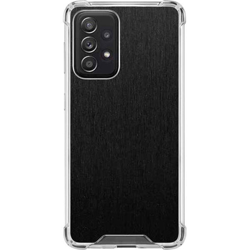Specialty Vinyl Black Brushed Steel Texture Galaxy A52 5G Clear Case