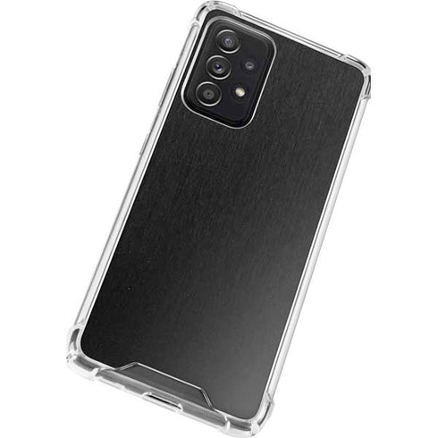 Specialty Vinyl Black Brushed Steel Texture Galaxy A52 5G Clear Case