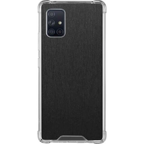 Specialty Vinyl Black Brushed Steel Texture Galaxy A71 5G Clear Case