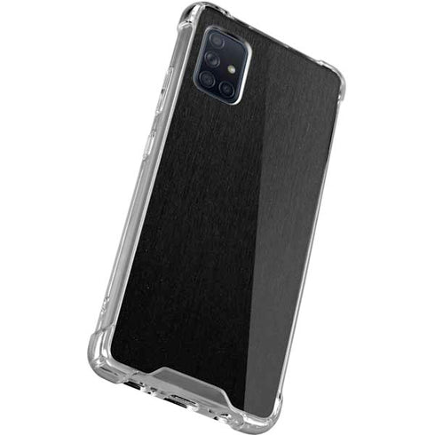 Specialty Vinyl Black Brushed Steel Texture Galaxy A71 5G Clear Case