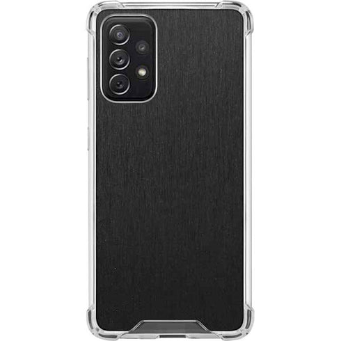 Specialty Vinyl Black Brushed Steel Texture Galaxy A72 5G Clear Case