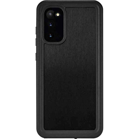 Specialty Vinyl Black Brushed Steel Texture Galaxy S20 Waterproof Case