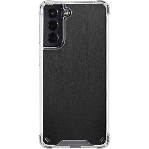 Specialty Vinyl Black Brushed Steel Texture Galaxy S21 5G Clear Case