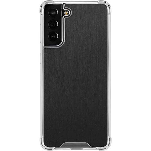 Specialty Vinyl Black Brushed Steel Texture Galaxy S21 FE Clear Case