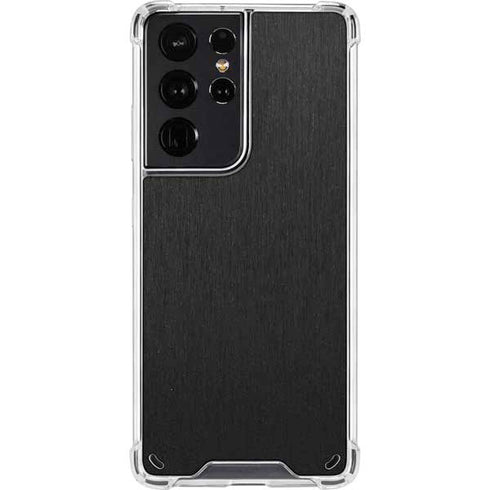 Specialty Vinyl Black Brushed Steel Texture Galaxy S21 Ultra 5G Clear Case