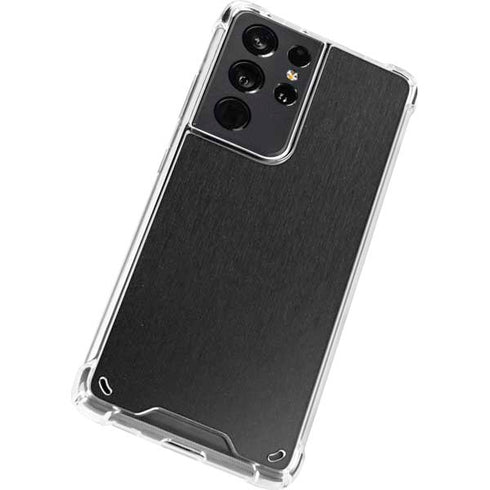 Specialty Vinyl Black Brushed Steel Texture Galaxy S21 Ultra 5G Clear Case