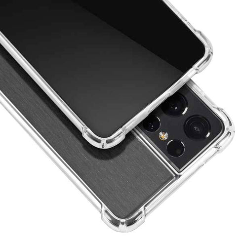 Specialty Vinyl Black Brushed Steel Texture Galaxy S21 Ultra 5G Clear Case