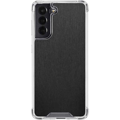Specialty Vinyl Black Brushed Steel Texture Galaxy S22 Clear Case