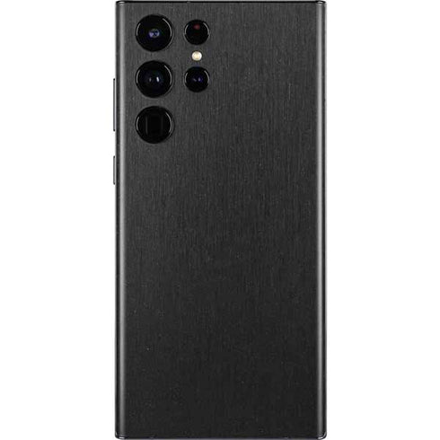 Specialty Vinyl Black Brushed Steel Texture Galaxy S22 Ultra Skin