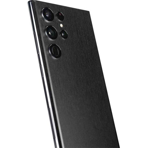 Specialty Vinyl Black Brushed Steel Texture Galaxy S22 Ultra Skin