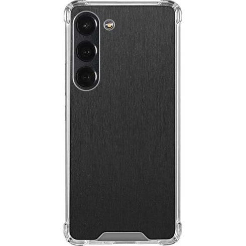 Specialty Vinyl Black Brushed Steel Texture Galaxy S23 Clear Case