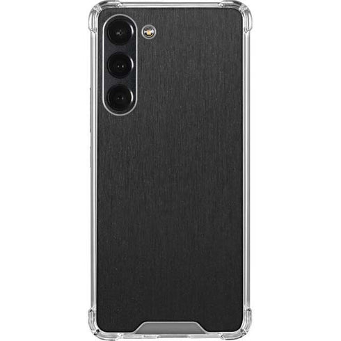 Specialty Vinyl Black Brushed Steel Texture Galaxy S23 Plus Clear Case