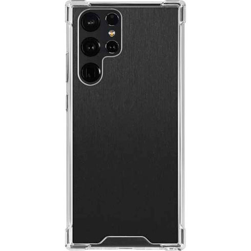 Black Brushed Steel Texture Galaxy S23 Ultra Clear Case