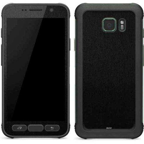 Specialty Vinyl Black Brushed Steel Texture Galaxy S7 Active Skin