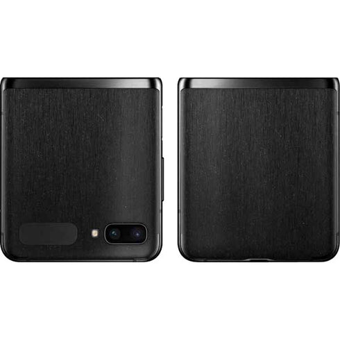 Specialty Vinyl Black Brushed Steel Texture Galaxy Z Flip Skin