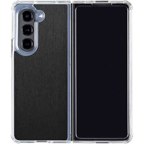 Specialty Vinyl Black Brushed Steel Texture Galaxy Z Fold5 5G Clear Case