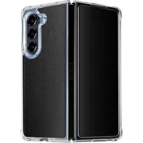 Specialty Vinyl Black Brushed Steel Texture Galaxy Z Fold5 5G Clear Case