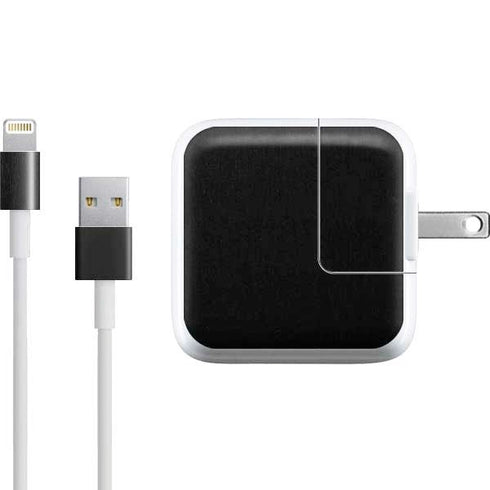 Specialty Vinyl Black Brushed Steel Texture iPad Charger (10W USB) Skin