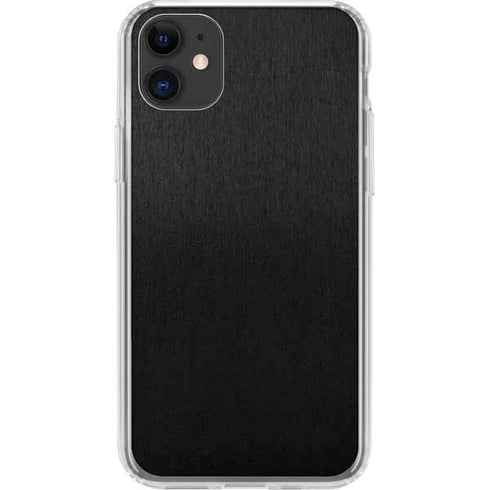Black Brushed Steel Texture iPhone 11 Clear Case