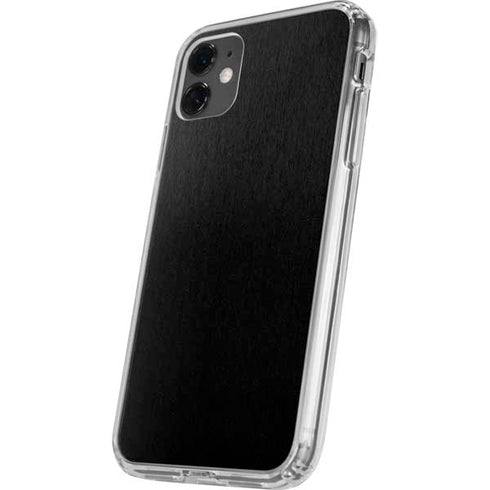 Black Brushed Steel Texture iPhone 11 Clear Case