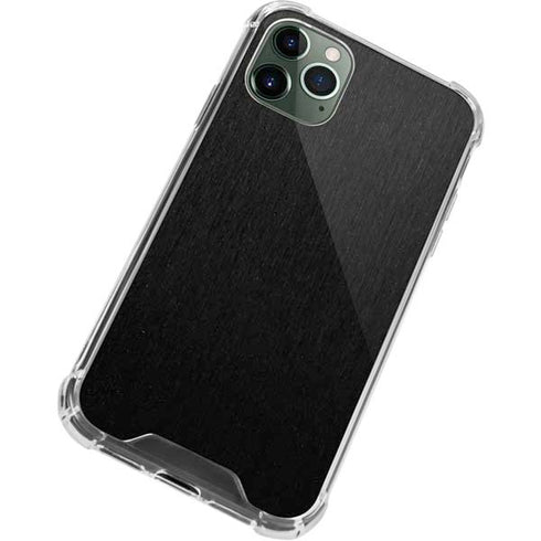 Black Brushed Steel Texture iPhone 11 Pro Max Clear Case