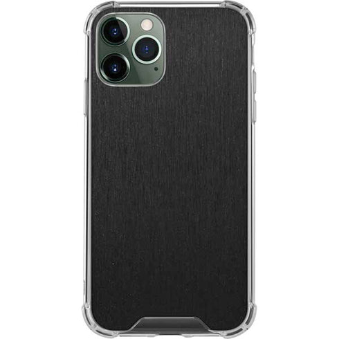 Black Brushed Steel Texture iPhone 11 Pro Max Clear Case