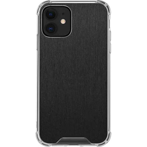 Specialty Vinyl Black Brushed Steel Texture iPhone 12 Clear Case