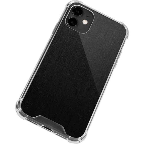 Specialty Vinyl Black Brushed Steel Texture iPhone 12 Clear Case