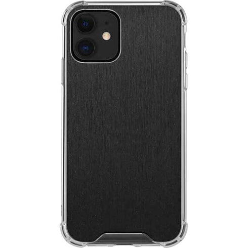 Specialty Vinyl Black Brushed Steel Texture iPhone 12 Mini Clear Case