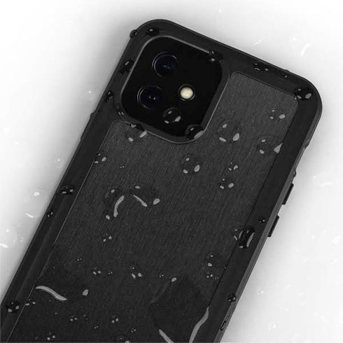 Specialty Vinyl Black Brushed Steel Texture iPhone 12 Mini Waterproof Case