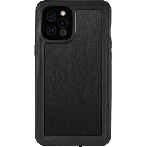 Specialty Vinyl Black Brushed Steel Texture iPhone 12 Pro Max Waterproof Case