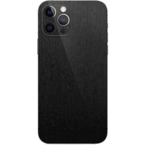 Specialty Vinyl Black Brushed Steel Texture iPhone 12 Pro Skin