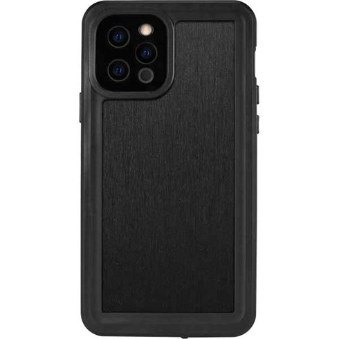 Specialty Vinyl Black Brushed Steel Texture iPhone 12 Pro Waterproof Case