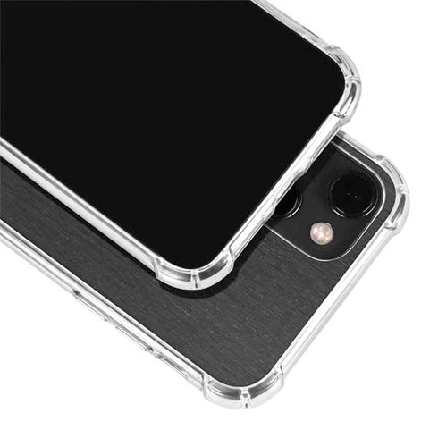 Specialty Vinyl Black Brushed Steel Texture iPhone 14 Clear Case