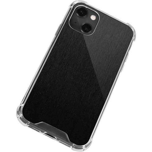 Specialty Vinyl Black Brushed Steel Texture iPhone 14 Plus Clear Case