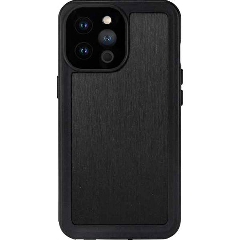 Specialty Vinyl Black Brushed Steel Texture iPhone 14 Pro Max Waterproof Case