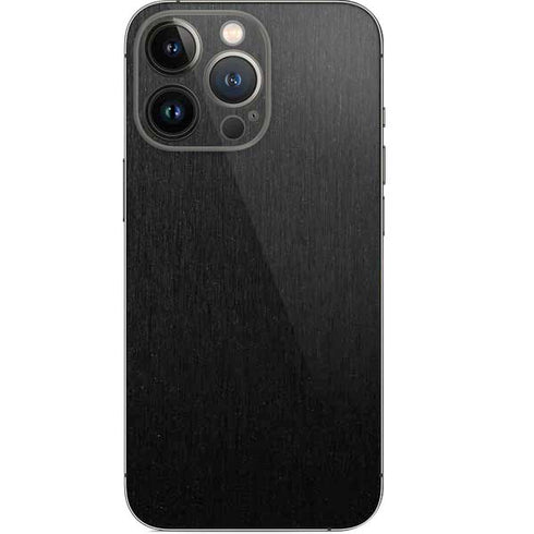 Specialty Vinyl Black Brushed Steel Texture iPhone 15 Pro Skin