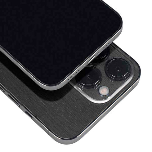 Specialty Vinyl Black Brushed Steel Texture iPhone 15 Pro Skin