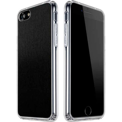 Specialty Vinyl Black Brushed Steel Texture iPhone SE (2nd & 3rd Gen) Clear Case