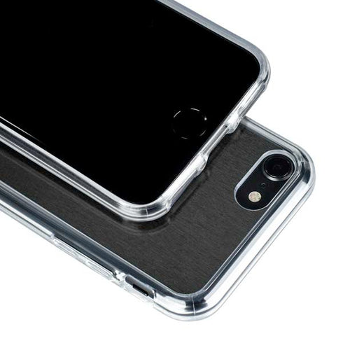 Specialty Vinyl Black Brushed Steel Texture iPhone SE (2nd & 3rd Gen) Clear Case