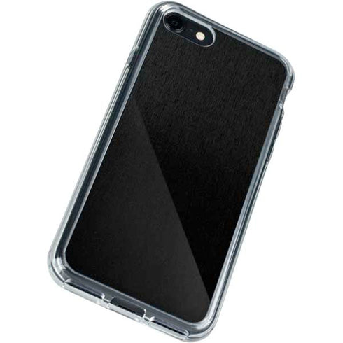 Specialty Vinyl Black Brushed Steel Texture iPhone SE (2nd & 3rd Gen) Clear Case