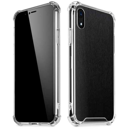 Black Brushed Steel Texture iPhone XR Clear Case