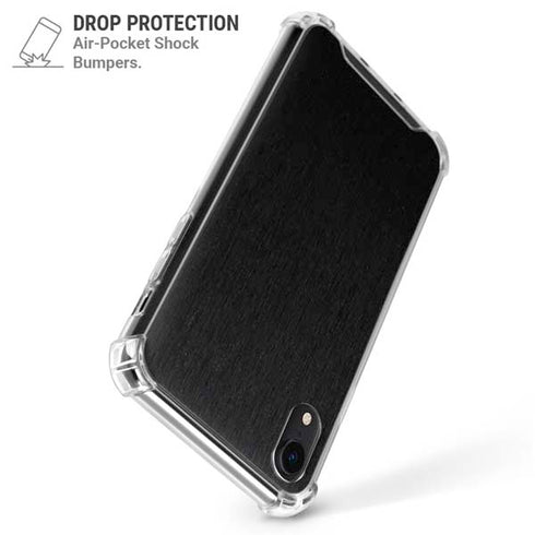Black Brushed Steel Texture iPhone XR Clear Case