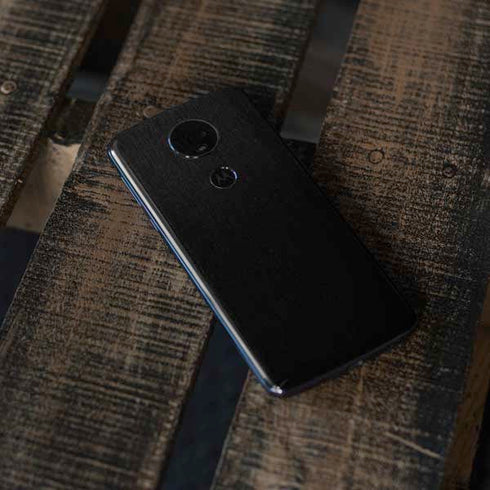 Specialty Vinyl Black Brushed Steel Texture Moto E5 Plus Skin